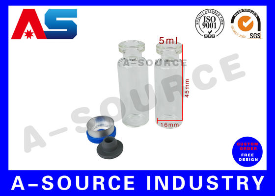 Стеклянная бутылка 5 мл, маленькие стеклянные флаконы с резиновой пробкой и алюминиево-пластиковой крышкой 13# для пептидов / SARMs