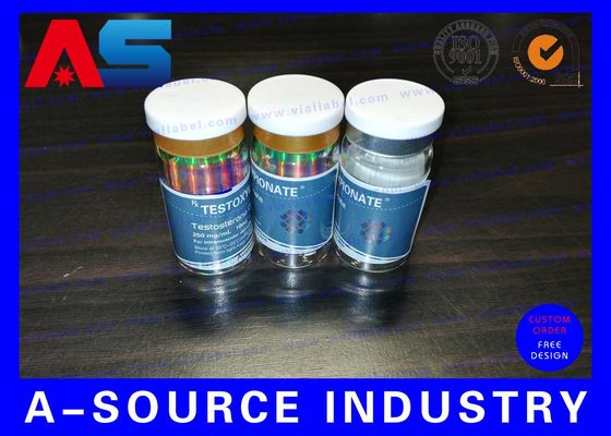 Матовые водонепроницаемые пластиковые этикетки-наклейки для фармацевтических флаконов для пептидов / Тирз