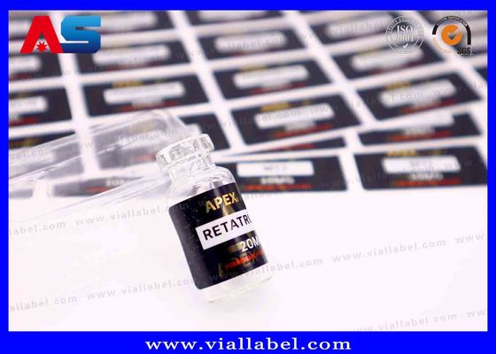 Белая жемчужная пленка Маленькая бутылка Этикетка для инъекционных масел Наклейки, наклейки для флаконов Hcg Печать персонализированного логотипа