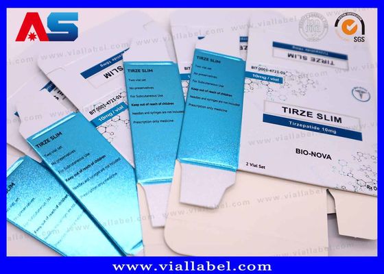 УФ матовые металлические цвета фармацевтические пептиды бумажная коробка этикетки лотки для 2 флаконов по 2 мл