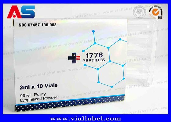 BPC голографический лазерная коробка, фармацевтическая коробка для 2 бутылок 3 мл печать